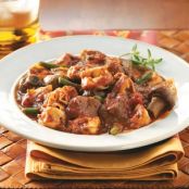 Beef & tortellini marinara with green beans