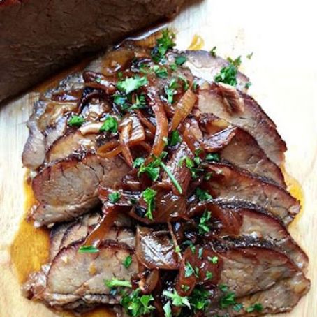 Beer Braised Brisket with Onion Jam