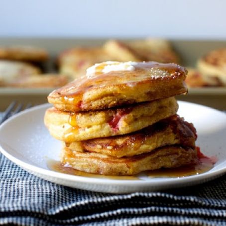 Strawberry Cornmeal Griddle Cakes