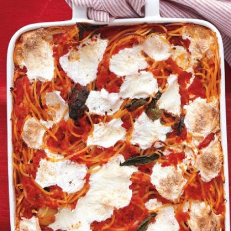 Baked Spaghetti and Mozzarella
