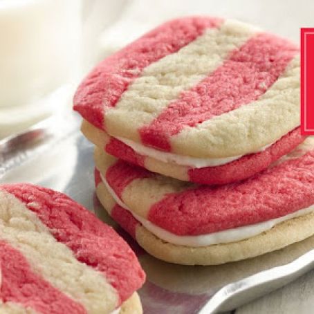 Striped Peppermint Sandwich Cookies