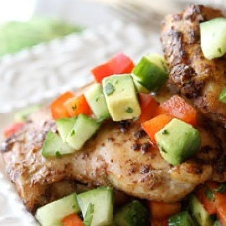 Lime Chicken Thighs w/ quick avocado salsa****