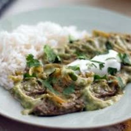 Bistec de res a la sarten con salsa de aguacate