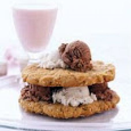 Peanut Butter Oatmeal Biggies Ice Cream Sandwiches