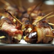 Bacon Wrapped Dates with Bleu Cheese