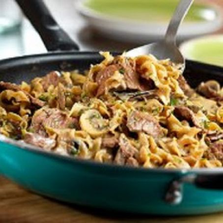 One Dish Beef Stroganoff