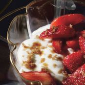 Vanilla Creams with Strawberries in Cassis