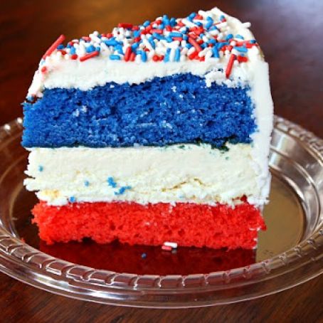Red, White and Blue Cheesecake Cake