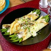 Crepes with Asparagus and Mushrooms