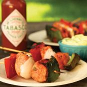 BREAST****Jalapeno-Lime Chicken Skewers with Avocado Cream Dip