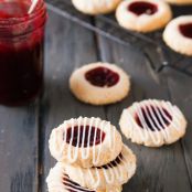 Coconut-laced Raspberry Thumbprint Cookies