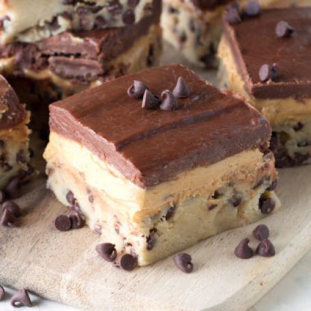No Bake Peanut Butter Chocolate Chip Cookie Dough Bars