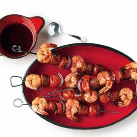 Grilled Shrimp and Sausage Skewers