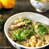 QUINOA-Lemon Rosemary Quinoa with Fiddleheads & Mushrooms