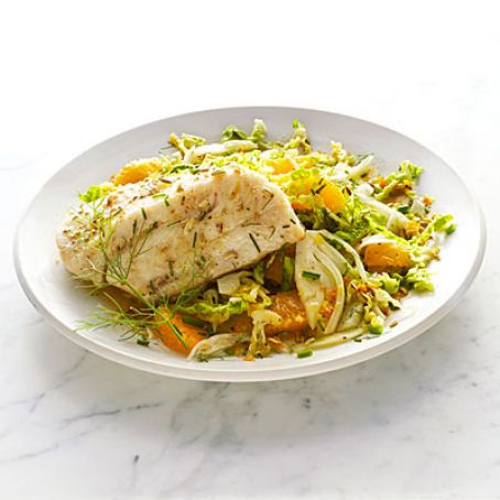 Sablefish with Savoy Cabbage and Fennel Slaw