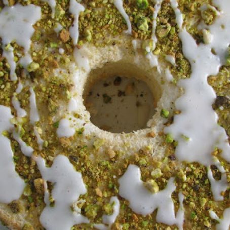 Lime Angel Food Cake with Pistachios and Lime Glaze | How Sweet It Is