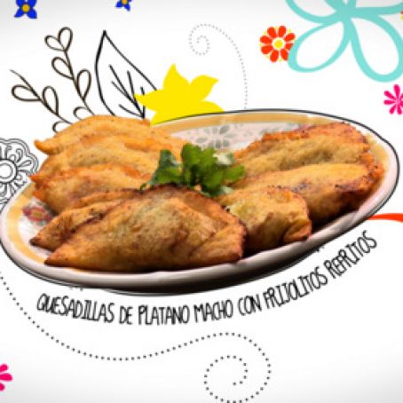 Plantain and Refried Bean Quesadilla