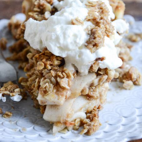 Cider Bourbon Apple Pie with Oatmeal Cookie Crumble