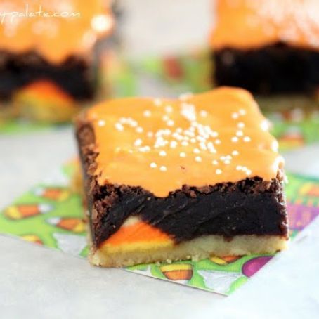 Shortbread Candy Corn Kissed Brownies
