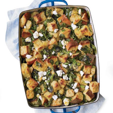 Z_Spinach Bread Pudding with Lemon and Feta