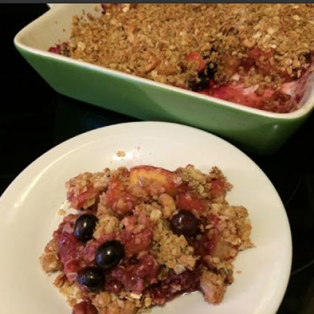 Peach, Rhubarb and Ginger Crisp