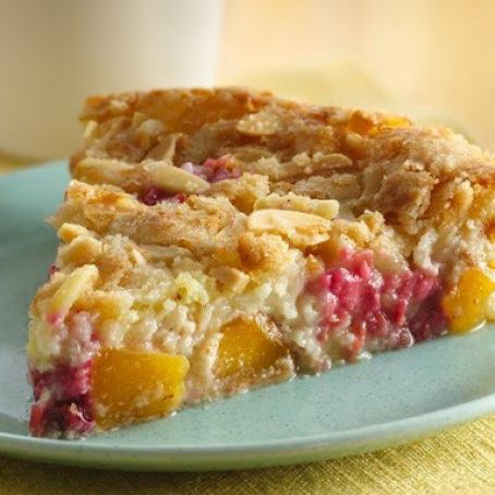 Impossibly Easy Peach and Raspberry Pie