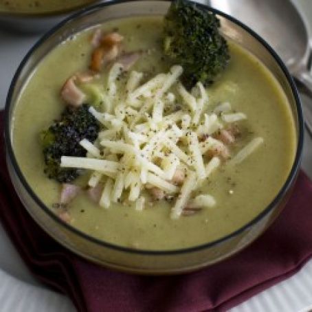 Smoky Cream Of Broccoli Soup With Sharp Cheddar