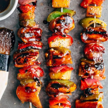 Hawaiian Chicken & Bacon Pineapple Kebabs