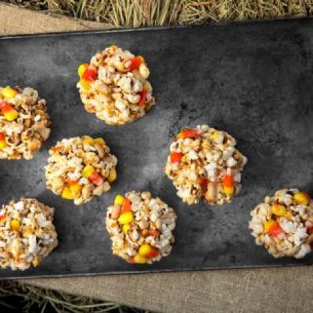 Candy Corn Popcorn Balls