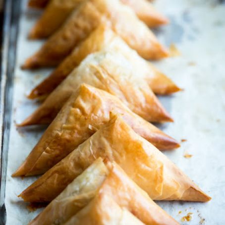Grilled Chicken and Smoked Gouda Phyllo Triangles
