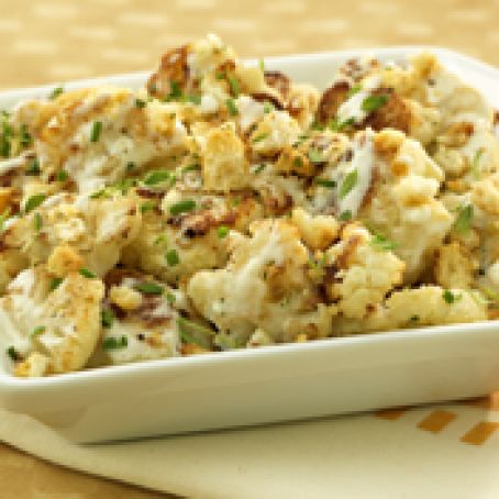 Oven Roasted Cauliflower with Crunchy Topping