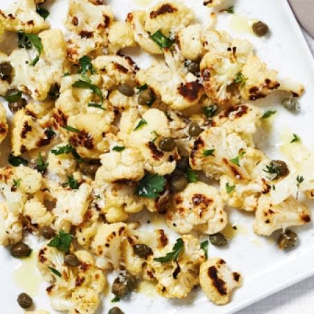 CAULIFLOWER - Roasted Cauliflower with Parmesan and Capers
