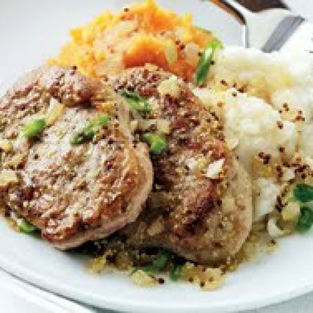 Maple-Mustard Pork Medallions with Two Potatoes
