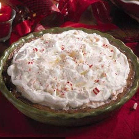 Fudgy Chocolate Malt-Peppermint Pie