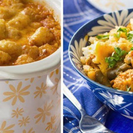 Cheesy Slow Cooker Tater Tot Casserole