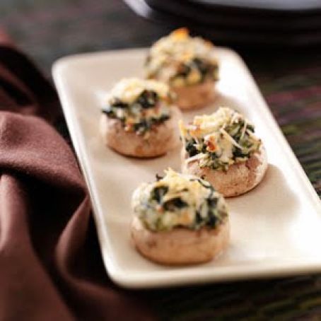 Spinach-Cheese Mushroom Caps Recipe