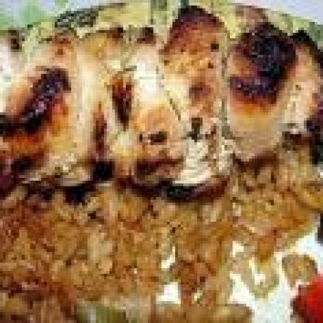 Garlicky Chicken or Pork Souvlaki