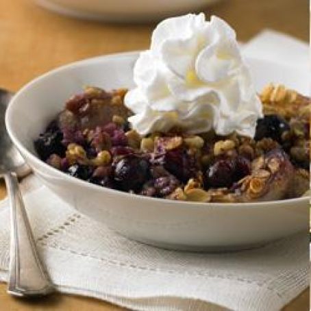 Quick Pear and Blueberry Cobbler