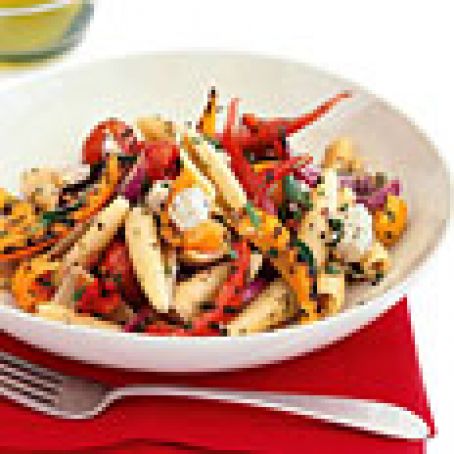 Pasta with Grilled Vegetables and Feta