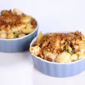 Roasted Cauliflower, Broccoli, and Pasta Bake with White Cheddar