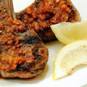 LAMB  RIB CHOPS w/ SUN DRIED TOMATO  BUTTER