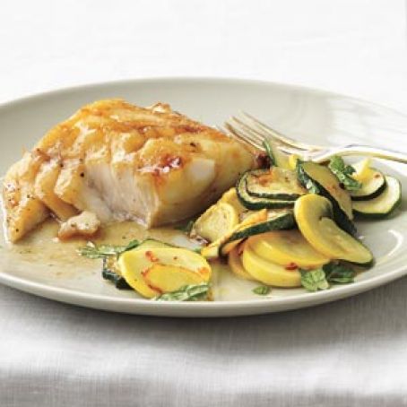 Soy-Glazed Fish with Sauteed Summer Squash
