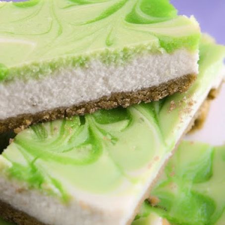 Key Lime Swirl Cheesecake Bars