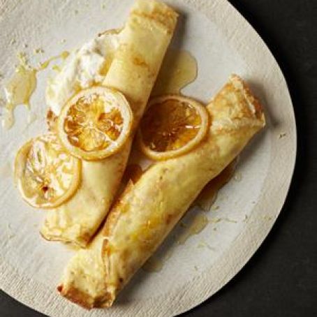Lemon Crepes With Sweetened Ricotta Recipe | Real Simple