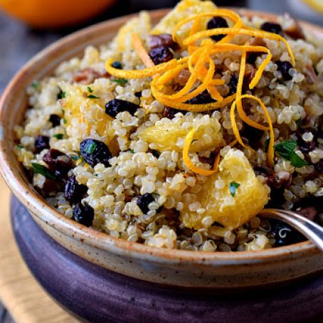 Quinoa Salad with Pecans, Orange and Currants