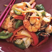 Spicy shrimp and vegetable stir fry