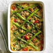Farro, Cherry Tomato and Asparagus Casserole