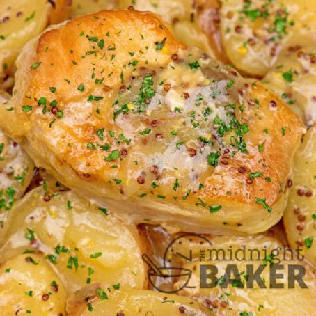 SLOW COOKER DIJON PORK CHOPS AND POTATOES