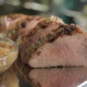 Grilled Banana Pepper Compote-Glazed Pork Tenderloin