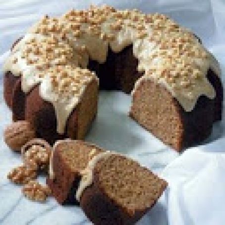 Old-Fashioned Apple Sauce Cake with Caramel Apple Glaze